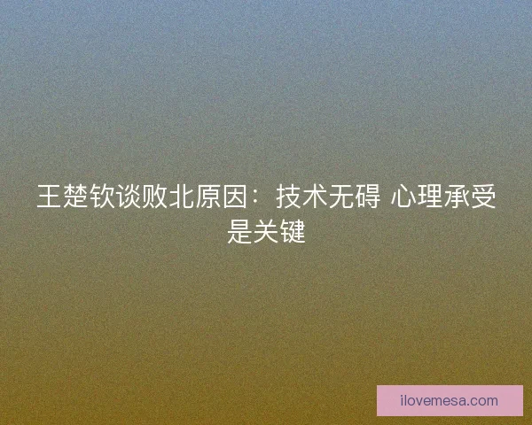 王楚钦谈败北原因:技术无碍 心理承受是关键 王楚钦谈败北原因:技术无碍 心理承受是关键